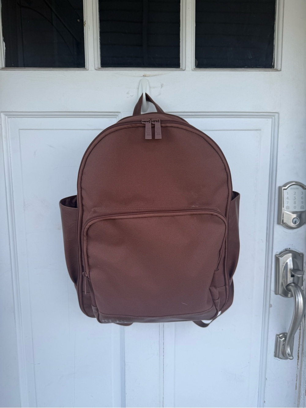 BEIS Brown Minimalist Backpack with Side Pockets